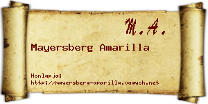 Mayersberg Amarilla névjegykártya
